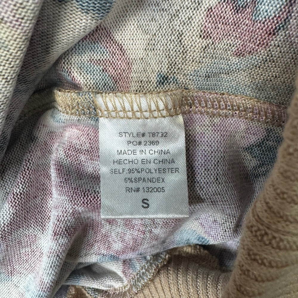 Entro Floral Print Crewneck Sweater Women Size‎ S Bow Sleeve - Picture 6 of 7